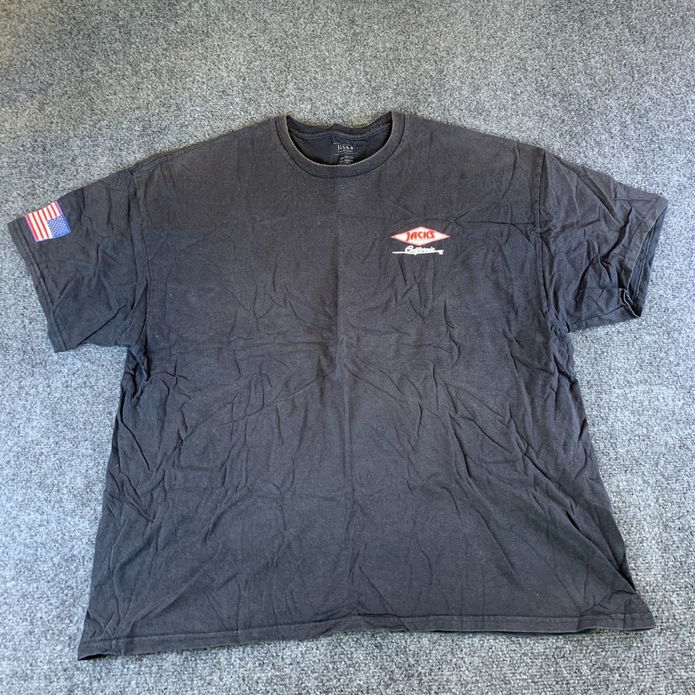 Jack's Surfboards T Shirt Men 2XL Black Cotton Crew Neck California 1957 Graphic